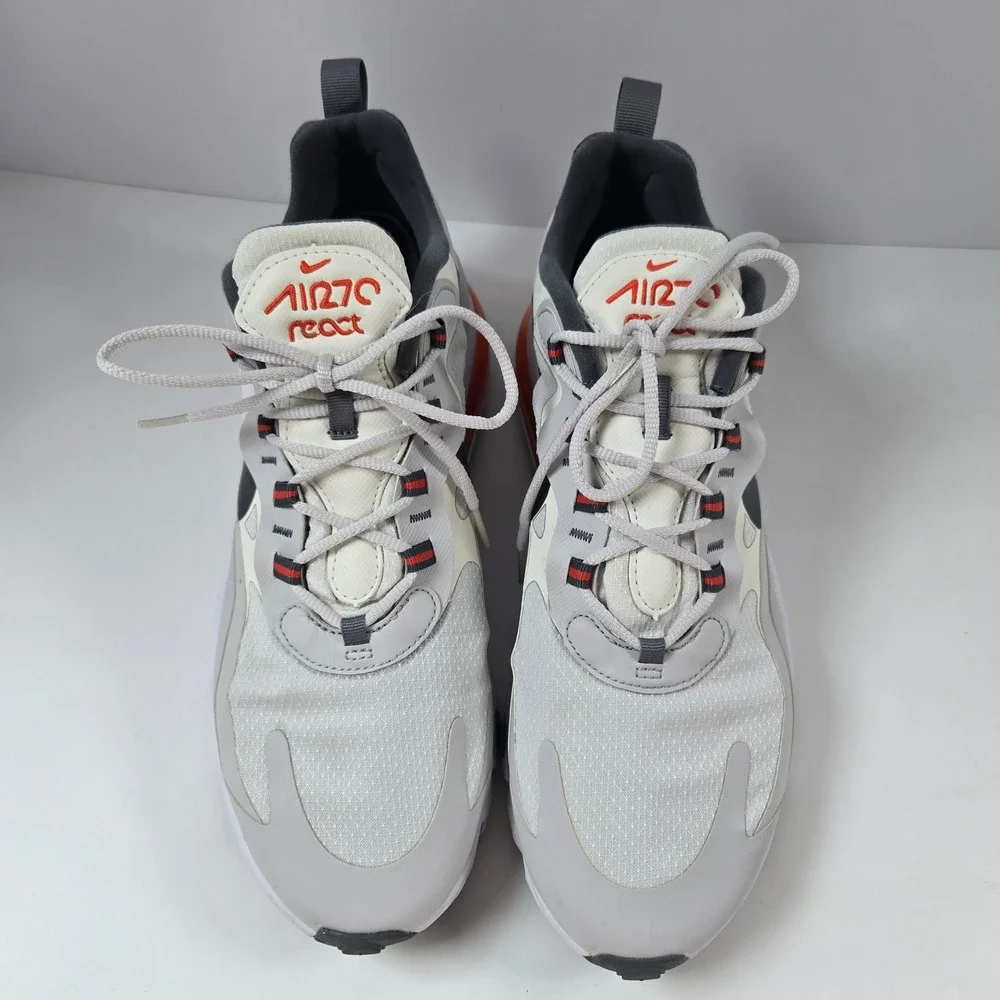 Nike Air Max 270 React Mens 11 White Grey Red CD6615-100 Sneakers Running Shoes